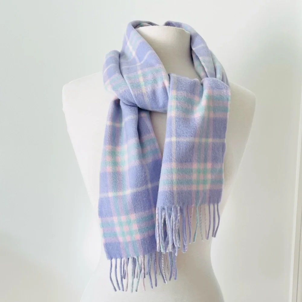 BURBERRY LONDON PLAID 100% CASHMERE SCARF NEW - Picture 9 of 13